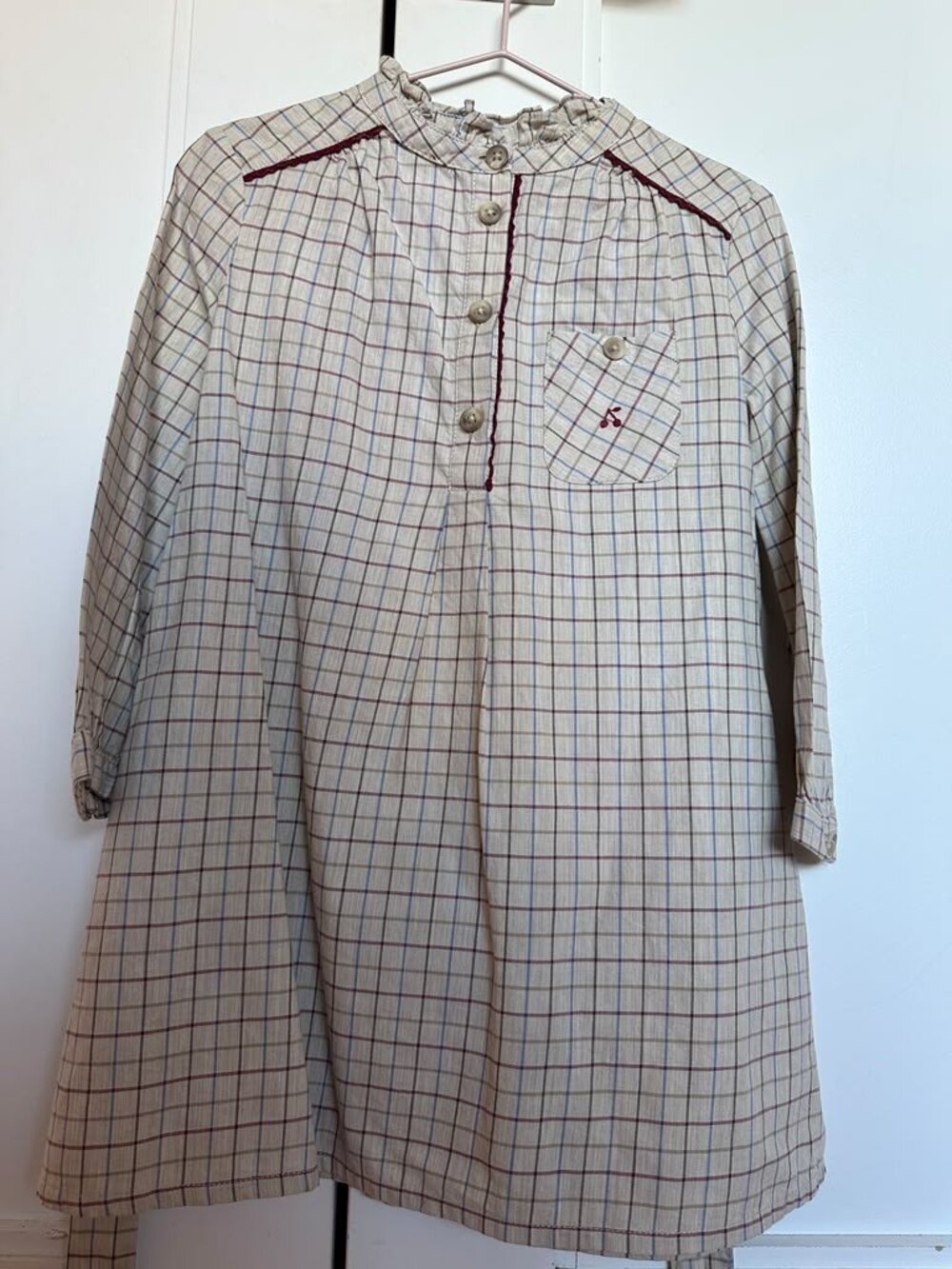 Bonpoint girls checked dress size 4